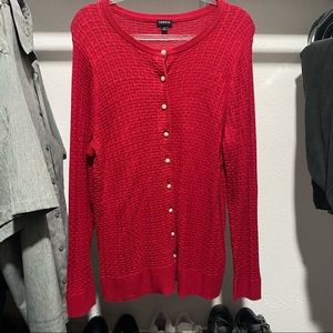 Torrid 2x red button up cardigan